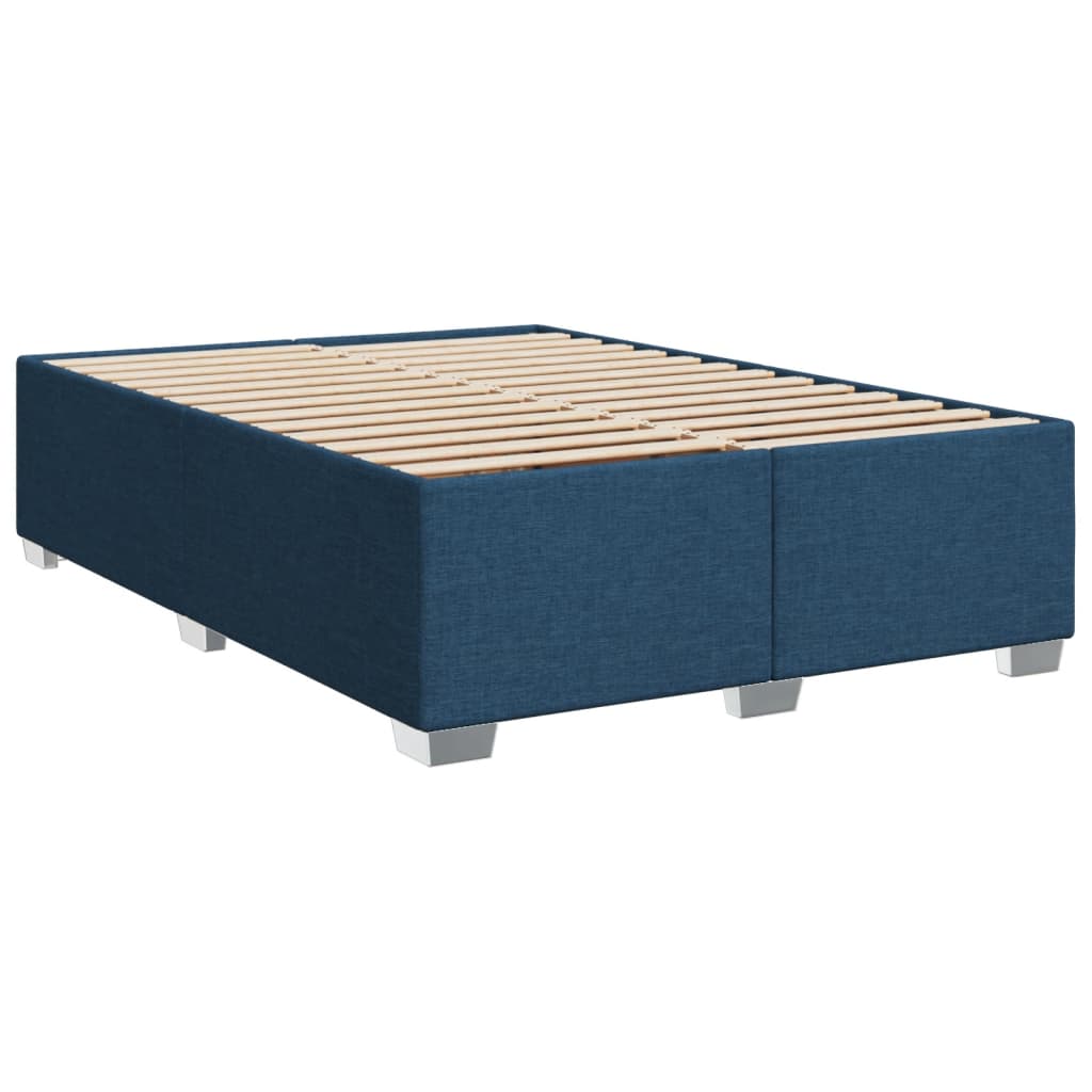 Boxspringbett mit Matratze Blau 160x200 cm Stoff