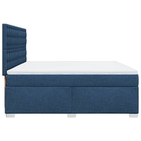 Boxspringbett mit Matratze Blau 180x200 cm Stoff