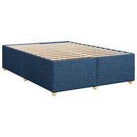 Boxspringbett mit Matratze Blau 140x190 cm Stoff