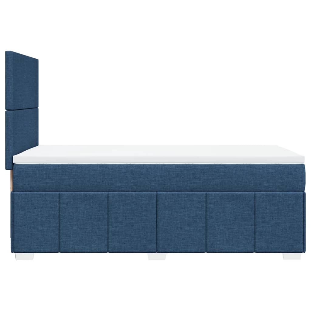 Boxspringbett mit Matratze Blau 100x200 cm Stoff