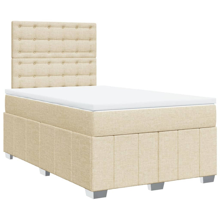 Boxspringbett mit Matratze Creme 120x190 cm Stoff