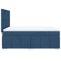 Boxspringbett mit Matratze Blau 140x190 cm Stoff