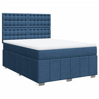 Boxspringbett mit Matratze Blau 140x190 cm Stoff