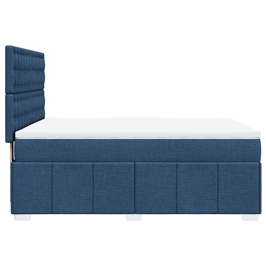 Boxspringbett mit Matratze Blau 140x190 cm Stoff