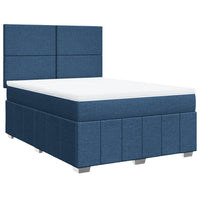 Boxspringbett mit Matratze Blau 160x200 cm Stoff