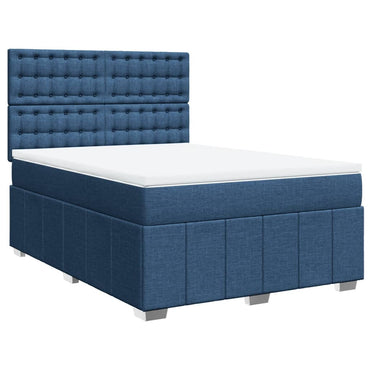 Boxspringbett mit Matratze Blau 160x200 cm Stoff