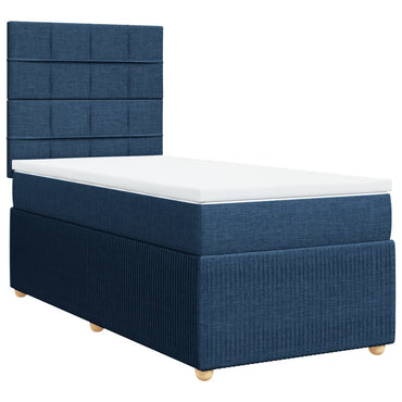 Boxspringbett mit Matratze Blau 90x190 cm Stoff