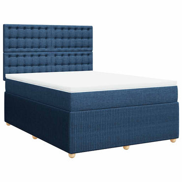 Boxspringbett mit Matratze Blau 140x190 cm Stoff