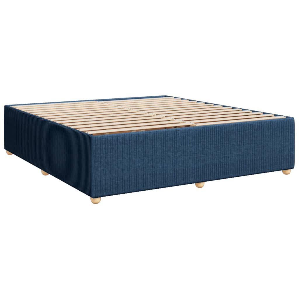 Boxspringbett mit Matratze Blau 180x200 cm Stoff