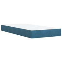 Boxspringbett mit Matratze Dunkelblau 90x200 cm Samt