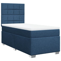 Boxspringbett mit Matratze Blau 90x190 cm Stoff