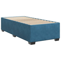 Boxspringbett mit Matratze Blau 90x200 cm Samt