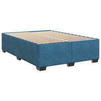 Boxspringbett mit Matratze Blau 140x190 cm Samt