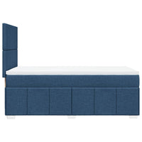 Boxspringbett mit Matratze Blau 100x200 cm Stoff