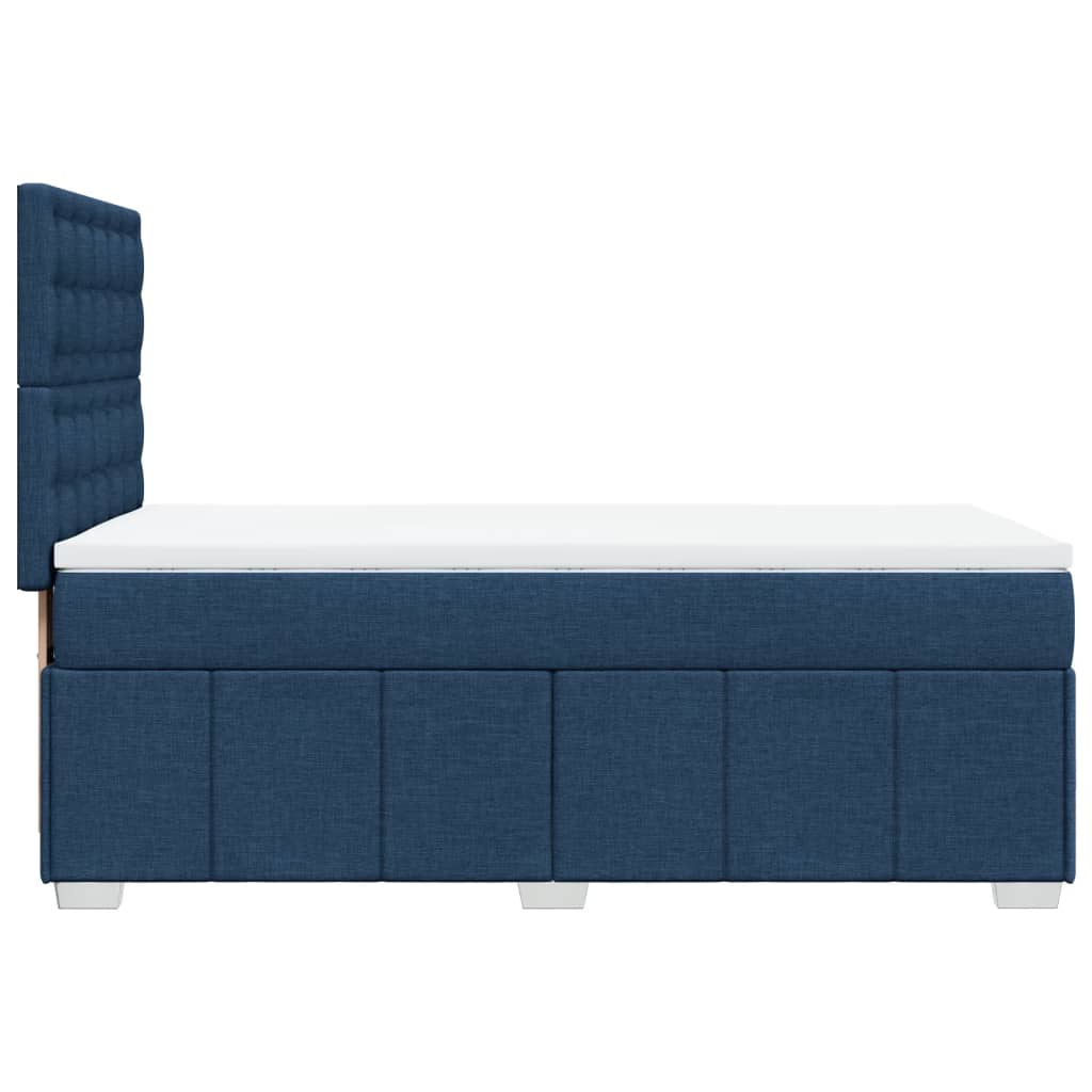 Boxspringbett mit Matratze Blau 100x200 cm Stoff