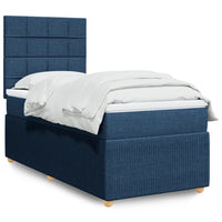 Boxspringbett mit Matratze Blau 90x190 cm Stoff