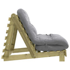 Futon Schlafsofa mit Matratze 90x206x11 Kiefernholz Imprägniert