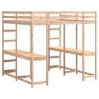 Hochbett mit Schreibtisch & Leiter 160x200 cm Massivholz Kiefer