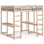 Hochbett mit Schreibtisch & Leiter 140x200 cm Massivholz Kiefer