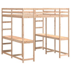 Hochbett mit Schreibtisch & Leiter 140x200 cm Massivholz Kiefer