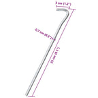 Zeltheringe 50 Stk. 23 cm Ø7 mm Verzinkter Stahl