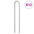Zeltheringe 12 Stk. U-Form 37 cm Ø10 mm Verzinkter Stahl