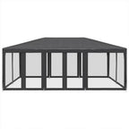 Partyzelt mit 10 Mesh-Seitenteilen Anthrazit 6x4 m HDPE