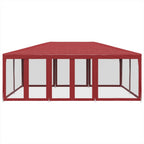 Partyzelt mit 10 Mesh-Seitenteilen Rot 6x4 m HDPE
