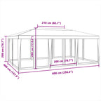 Partyzelt mit 10 Mesh-Seitenteilen Rot 6x4 m HDPE