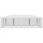 Partyzelt mit 12 Mesh-Seitenteilen Weiß 8x4 m HDPE