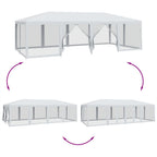 Partyzelt mit 12 Mesh-Seitenteilen Weiß 8x4 m HDPE