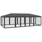Partyzelt mit 12 Mesh-Seitenteilen Anthrazit 8x4 m HDPE