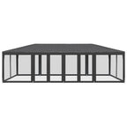 Partyzelt mit 12 Mesh-Seitenteilen Anthrazit 8x4 m HDPE