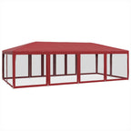 Partyzelt mit 12 Mesh-Seitenteilen Rot 8x4 m HDPE