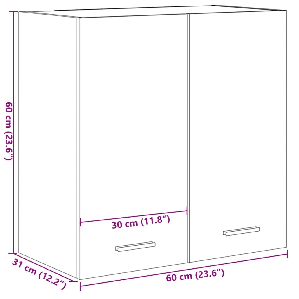 Hängeschrank Sonoma-Eiche 60x31x60 cm Holzwerkstoff