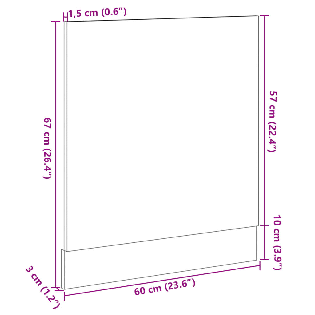 Geschirrspülerblende Sonoma-Eiche 60x3x67 cm Holzwerkstoff