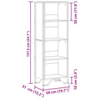 Bücherregal Grau Sonoma 50x31x137,5 cm Holzwerkstoff