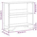 Bücherregal Grau Sonoma 80x31x74,5 cm Holzwerkstoff