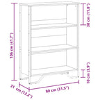 Bücherregal Braun Eichen-Optik 80x31x106 cm Holzwerkstoff