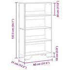 Bücherregal Räuchereiche 80x31x137,5 cm Holzwerkstoff