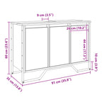 Waschbeckenunterschrank Räuchereiche 91x35x60 cm Holzwerkstoff