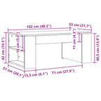 Couchtisch Betongrau 102x55x42 cm Holzwerkstoff