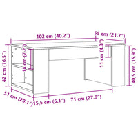 Couchtisch Braun Eichen-Optik 102x55x42 cm Holzwerkstoff