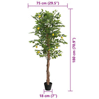 Zitronenbaum Künstlich mit 3 Stämmen Grün 180 cm PP