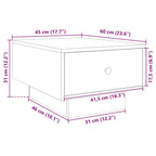Couchtisch Weiß 60x45x31 cm Holzwerkstoff
