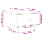 Couchtisch Schwarz 60x45x31 cm Holzwerkstoff