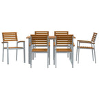 Garten Essgruppe 7 pcs Grau Massivholz Akazie
