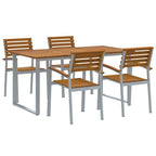 Garten Essgruppe 5 pcs Grau Massivholz Akazie