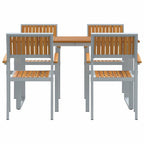 Garten Essgruppe 5 pcs Grau Massivholz Akazie