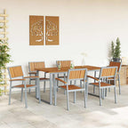 Garten Essgruppe 7 pcs Grau Massivholz Akazie